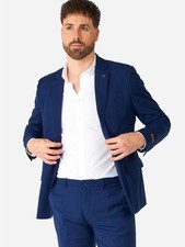 OppoSuits Daily Dark Blue Men’s Suit Size 40 Navy Stretch 2 Piece NWT picture