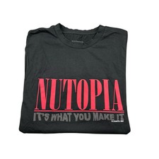 AllSaints Nutopia T Shirt Ninety SS Crew Black Medium Relaxed Fit MG017V picture