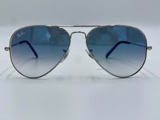 Ray Ban Aviator Silver 3025 003/3F Blue Gradient Lenses Sunglasses 55 mm New picture