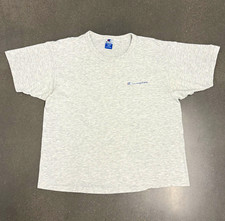 90s Vintage Champion Heather Grey Faded Script Tee XL picture