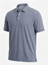 Nike Men’s L Blue/White Striped Short Sleeve Collared Polo Shirt CV3496-451 picture