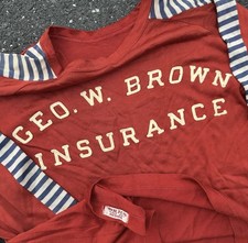 Vintage 40s Wilton Geo W Brown Insurance Durene Panel Jersey Shirt Medium/Large picture