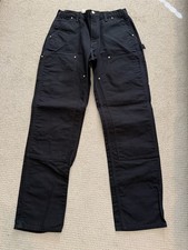 Carhartt B01 BLK Loose Original Fit Double Knee Work Pants Mens Size 34x34 picture