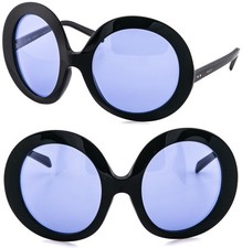 CELINE DISC 40345 CL40345I  Black Violet Round Sunglasses 01B Authentic Paris picture