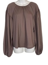 A New Day Women's Brown Balloon Sleeve Pullover Blouse picture