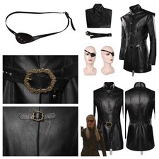 TV Dragon Aemond Targaryen Cosplay costume Black Medieval Jacket+Blindfold set picture