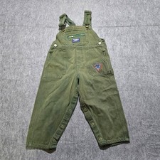 vintage 90's y2k OshKosh B'gosh Overalls Kids 3T Green Project Earth Denim Bibs picture