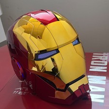 AUTOKING Iron Man MK5 1:1 Helmet Golden Ver. Mask Voice-control Cosplay US NEW picture