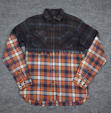 Quintin Co Flannel Shirt Men's Medium Plaid Multi Color Button Up Rare Raw Hem picture