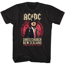 AC/DC Mens New T-Shirt Highway To Hell 79 Tour 100% Black picture