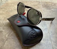 Ray-Ban Scuderia Ferrari Sunglasses Silver/Red Frame Green Lens RB3703M picture
