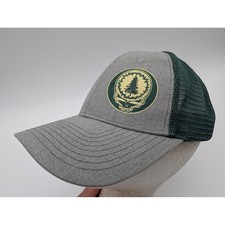 Sheshow Grateful Dead Inspired Steal Your Face Pine Tree Trucker Hat Gray Green picture