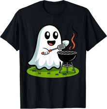 Spooky Ghost BBQ Halloween T-Shirt for Toddler Boys - Perfect for Treats picture