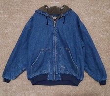 Vintage Men's Walls Blizzard Pruf Jean Jacket Lined X-Large XL Zip Up Hooded picture