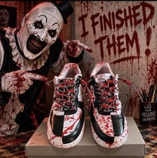 Size 10 - Custom Hand Painted “ ART AF1 “ With Custom Tags And Barbed Wire Laces picture