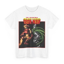 Iron Man #150 T-Shirt Vs Doctor Doom Marvel Comics Tony Stark Vintage-Style Tee  picture