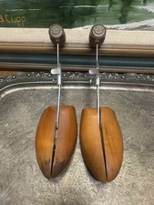 Vintage Florsheim Shoe Trees #3 Model Wood And Metal W/ Brand Badge picture