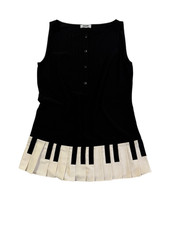 Moschino Cheap and Chic Rare Piano Keys Black Dress US Size 8 picture
