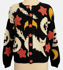 Vintage Maria Christina Grandmacore Halloween Hand Knit Sweater Cardigan picture
