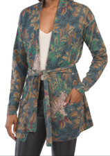 NWT JOHNNY WAS SzL PANTARA WOOL-CASHMERE BELTED CARDIGAN SWEATER MULTI picture