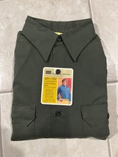 Vintage Sears Perma-Press Work Shirt Olive Green NWT Men's Size Lg 16-16 1/2 picture