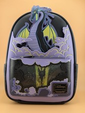 Loungefly Maleficent Dragon Lenticular GITD Glow Dark Mini Backpack NWT Rare picture