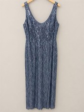 Sleeveless Sequin Evening Dress in Gunmetal Slate Blue picture
