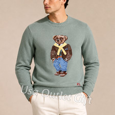 POLO PALPH LAUREN Polo Olive Green Teddy Bear Sweater Men XL, NWT picture