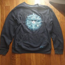 Disney Parks crewneck sweatshirt with blue compass design featuring Mickey Mouse picture