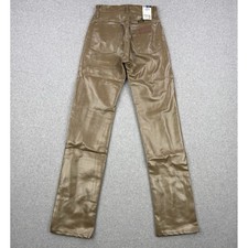 Vintage Wrangler Jeans Womens 1 Gold Faux Leather 14MWZ Slim 34