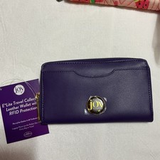 Joy Mangano  E*Lite Couture Genuine Leather Wallet with RFID, Purple picture