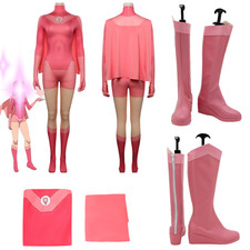 Atom Eve Cosplay Costume Invincible roleplay Atom Eve pink Jumpsuit Cloak outfit picture