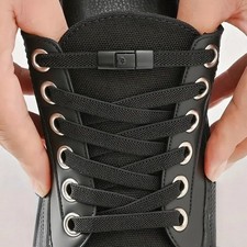 8MM No Tie Elastic Shoe Laces Press Lock Widened Flat Sneaker US picture