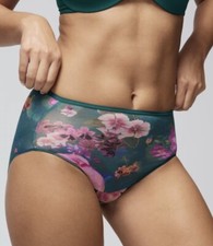Soma Brief Vanishing Edge Micro Modern Brief  Panty in Blooms Forest Green Large picture