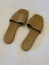 Vince Leather Slide Sandals Tan Camel (Insole 10.5