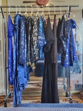 VINTAGE DISCO LOT, 1970S, 1980S, 1990S,  BEADED SEQUIN  DRESSES  GLAM ROCK  picture