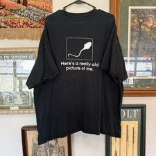 Vintage 90s Here’s An Old Picture Of Me Funny Obscure Sperm Shirt Size Men’s XL picture