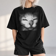 Y2k Retro Freaky Cat T-shirt, Vintage Graphic Tee, Silly Cats Shirt,Gag Gifts picture