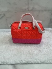 Kate Spade  Sedgwick Place Kensey Quilted Red and Pink Two-Tone Satchel w/DB New picture