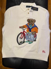 NWT XL Polo Bear Ralph Lauren Polo Sweater Bicycle 100% authentic org $398 picture