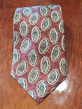 Vintage Bill Blass for Bon Marche Silk Tie Red Brown Tan picture