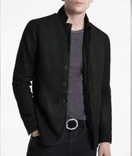 $1898 Brand New John Varvatos Collection Hook And Bar Suede Jacket EU 44 USA 34 picture