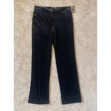 New Directions Womens Black Velvet Straight Leg Pants Size 10 NWT Holiday Party picture