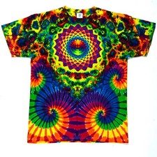 M  Austin Mackereth Dyes N Good Vibes Short Sleeve Tie Dye Shirt Handmade Art picture