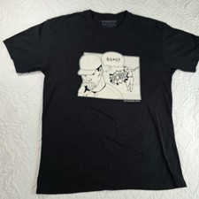 Routine Baseball Shirt Mens Large Black Graphic Tee Comic Art 60/40 Poly Cotton picture
