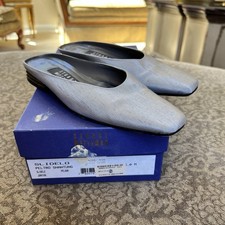 Vintage Stuart Weitzman Slidelo Peltro Shantung Flat Mule Size 6 Origin: $165 picture