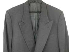 Vtg Mani Giorgio Armani Sport Coat Gray Flannel Wool Double Breasted Italy 42 picture