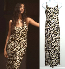 New NWT $128 ANTHROPOLOGIE Conditions Apply Size XS Elva Slip Maxi Dress Leopard picture