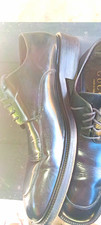 Vintage Gucci Men's Black Leather Derby Dress Shoes Square Toe Size 10D Italy picture