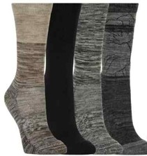 4 Pairs Kirkland Signature Women Ladies Extra Fine Merino Wool Blend Crew Socks picture